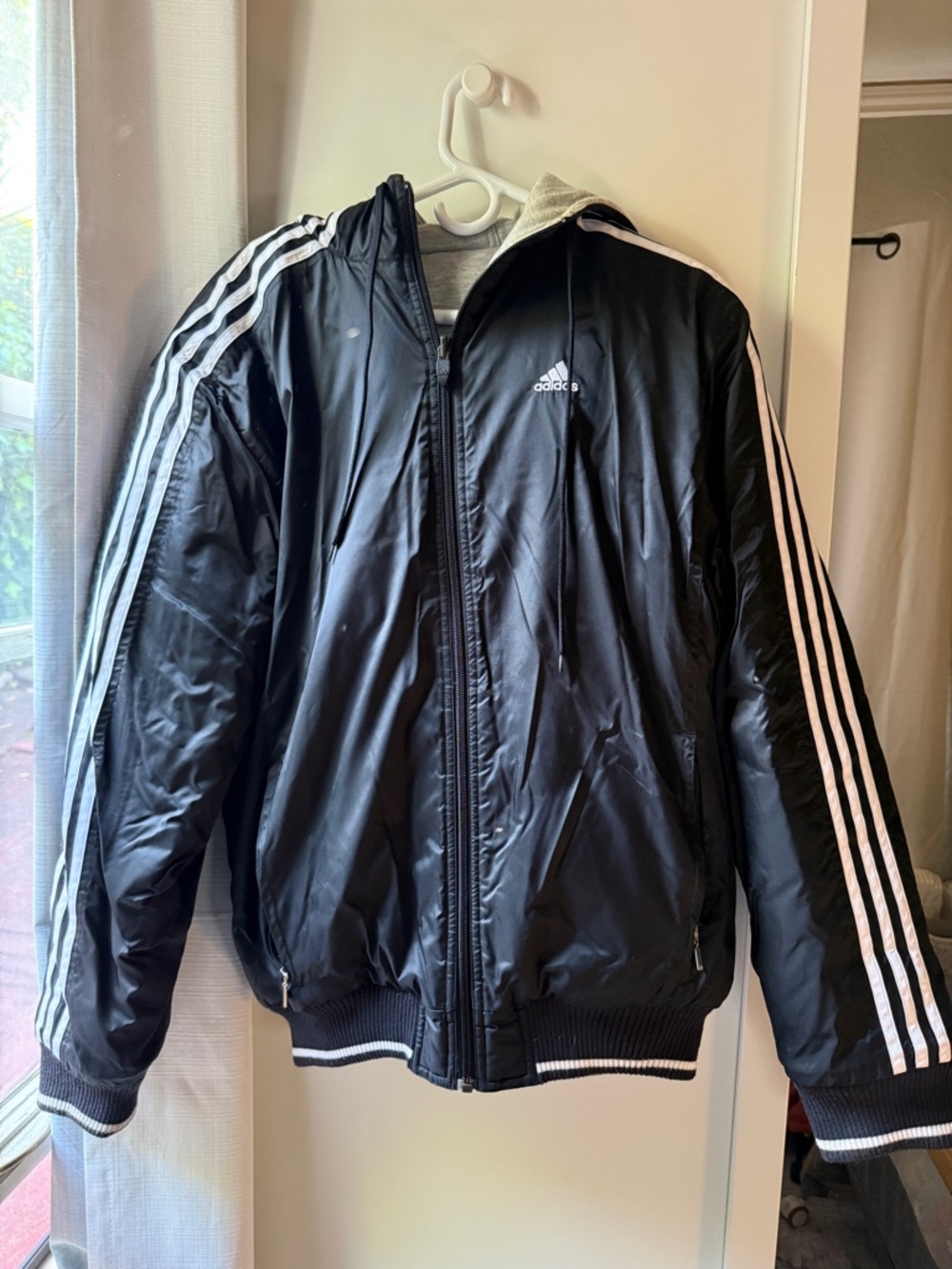 adidas Reversible Black/Grey Bomber Jacket